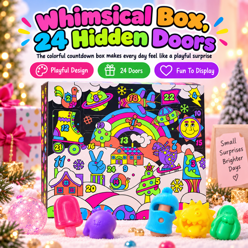 🎁 24-Day Squishy Advent Calendar – 24 Mini Fidget Surprises for Christmas