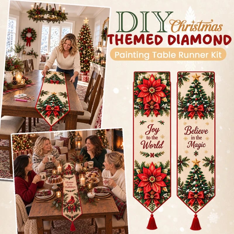 ✨ DIY Christmas Diamond Painting Table Runner Kit