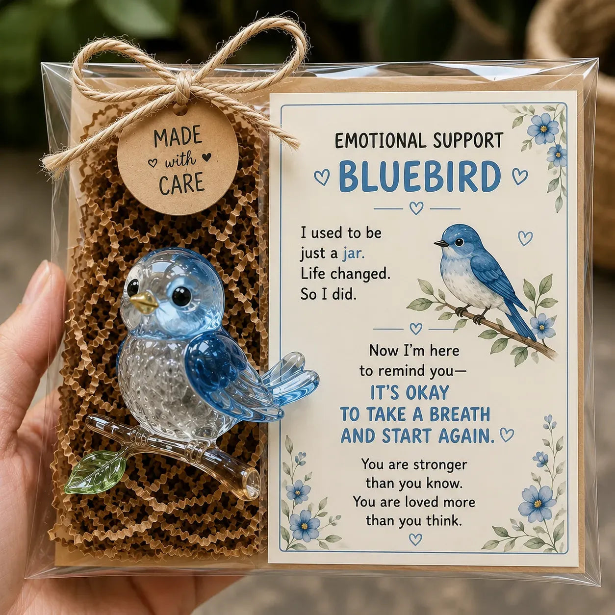 Bluebird glass figurine