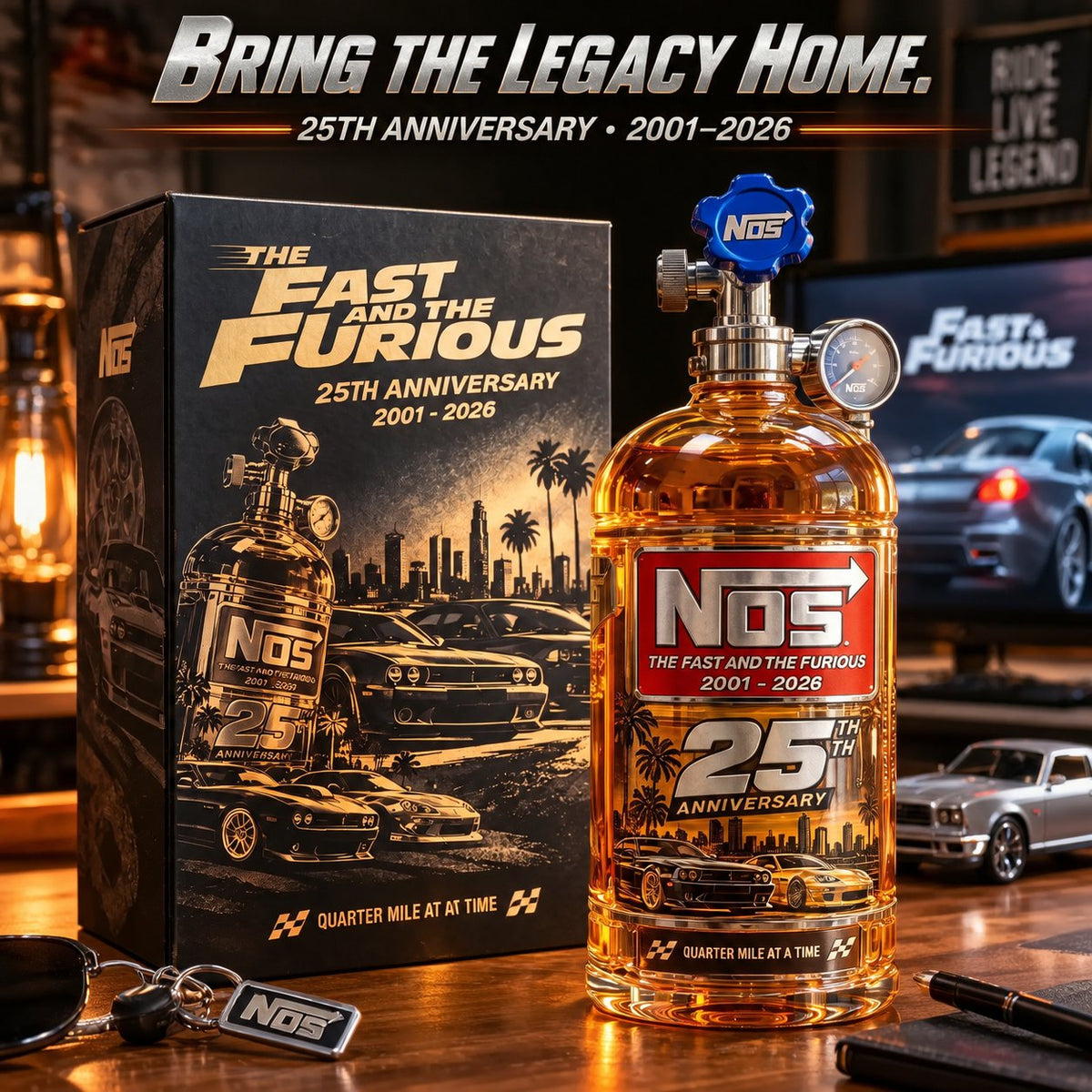 ⏳HOT SALE 49% OFF – 25th Anniversary Street Racing Nitrous Tank Whiskey Decanter with Collector’s Box