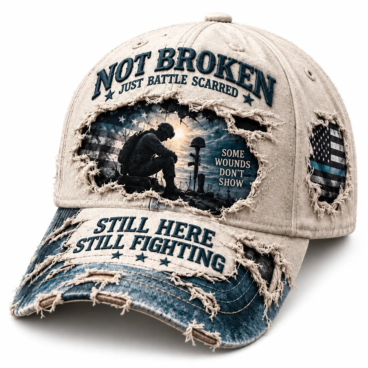 🧢 Veteran PTSD Awareness Baseball Cap – 100% Cotton