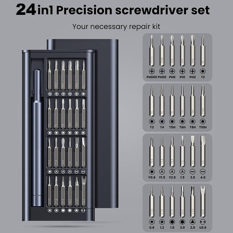 🛠️ Premium 24-in-1 Precision Screwdriver Set – Magnetic Repair Tool Kit for Electronics & Everyday Fixes ✨