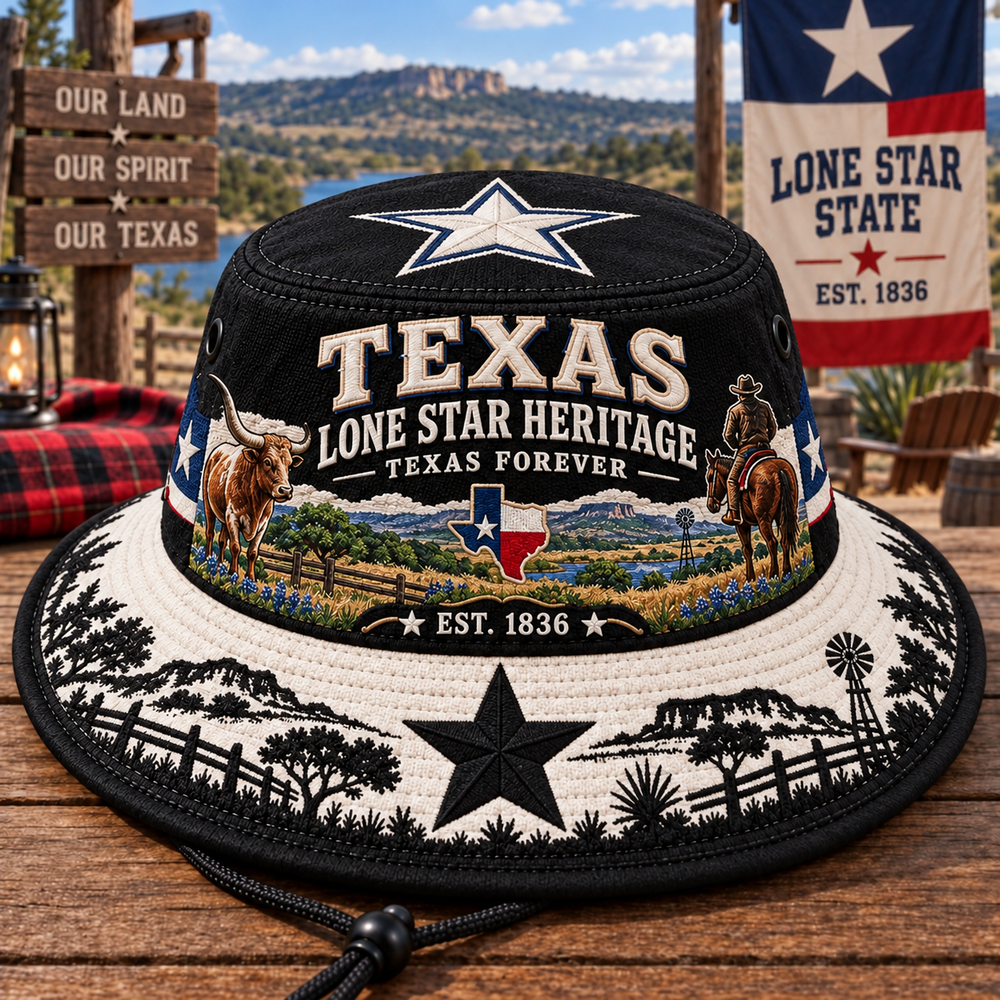 Texas Lone Star boonie hat design in another available color