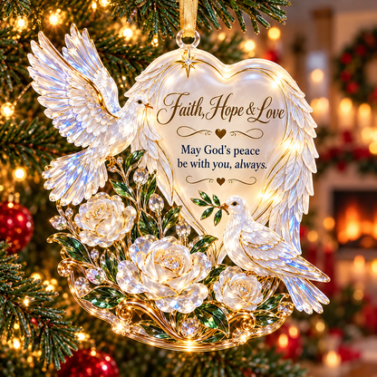 🪽 2026 Angel Wings Heart Christmas Ornaments – Set of 6 Inspirational Holiday Keepsakes