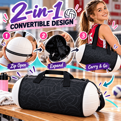 🏐🎒 2-in-1 Convertible Volleyball Duffel Bag – Expandable Sports Bag 💖