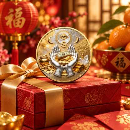 🪙 3D All-Seeing Eye Collectible Coin – Symbol of Wealth, Luck & Prosperity ✨