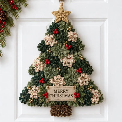 🎄 DIY Christmas Door Hanging Kit – Layered Fabric Holiday Décor