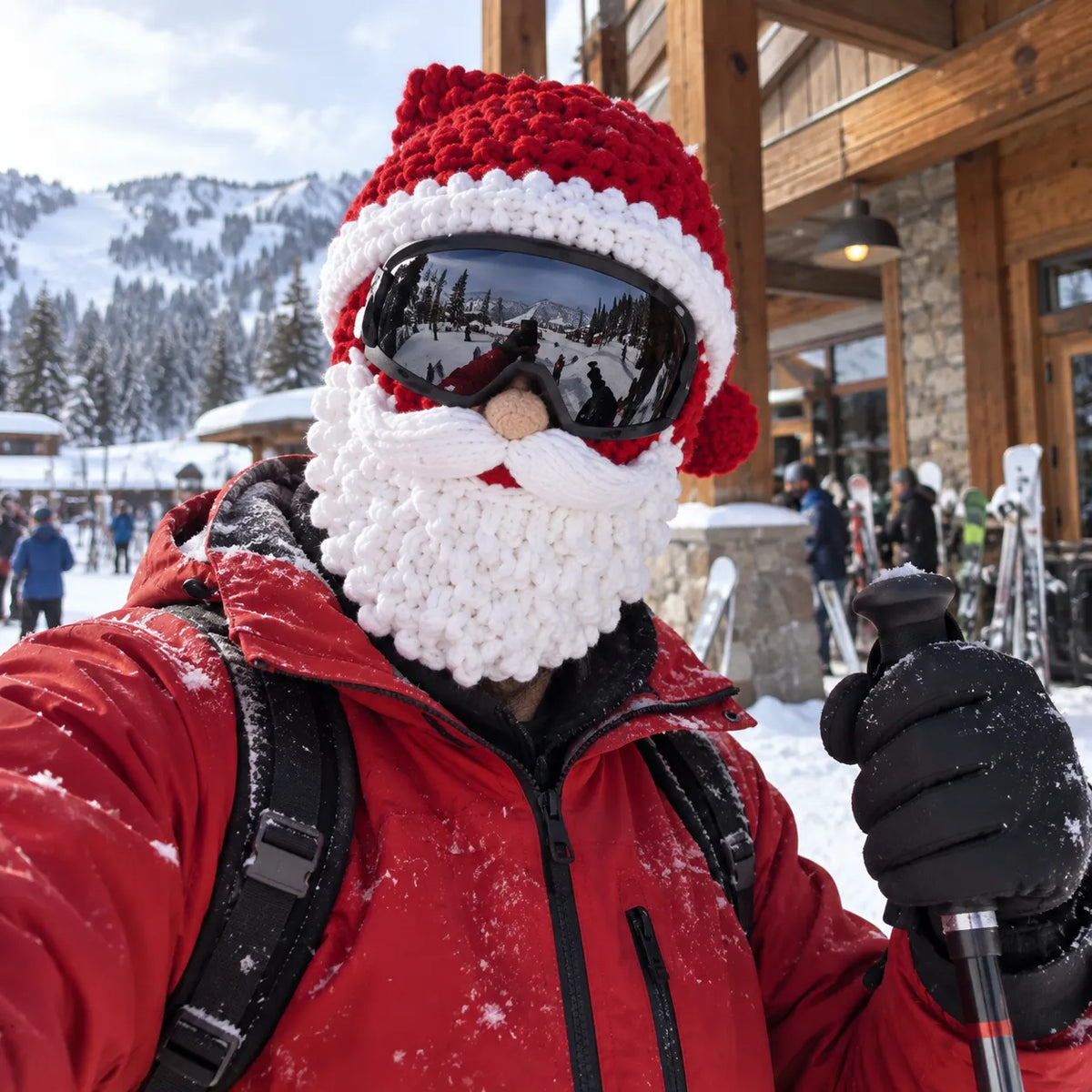 🎅 3D Christmas Knit Ski Mask – Warm Full-Face Cover in 3 Festive Styles