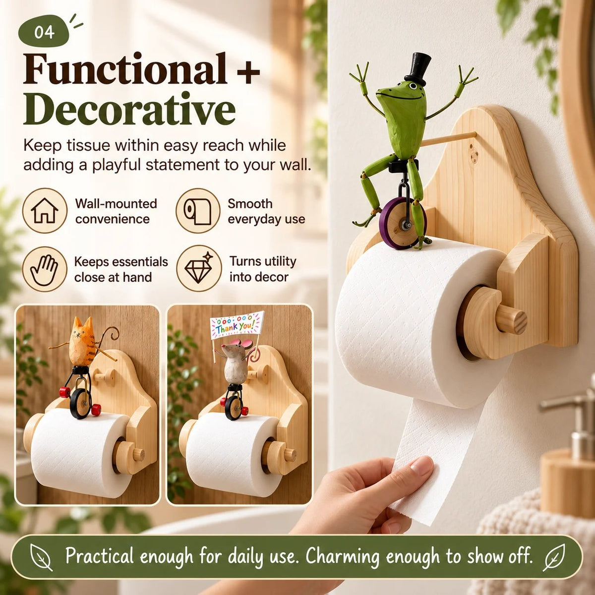 🐸 Creative Animal Toilet Paper Holder