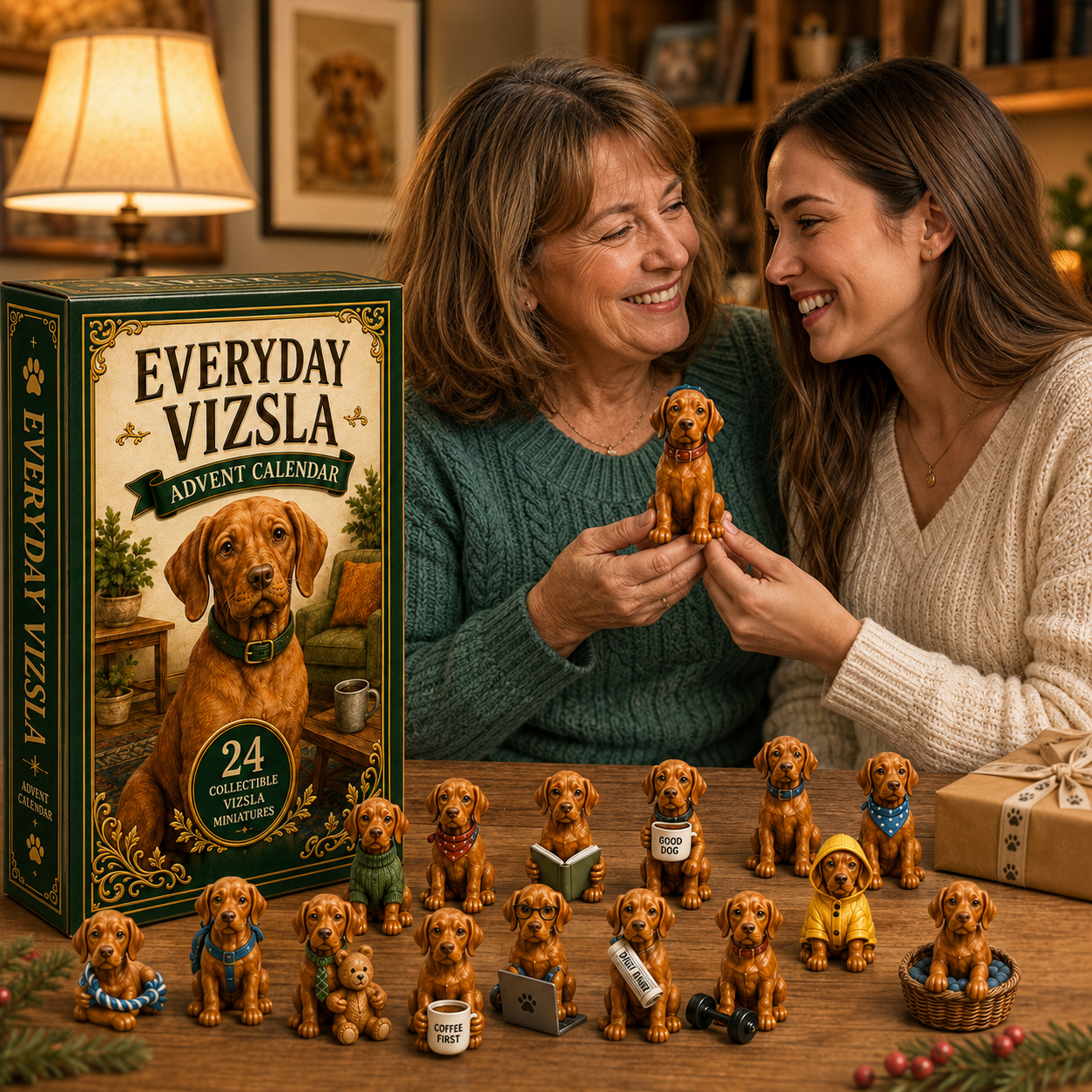 Complete Everyday Vizsla Advent Calendar collection displayed together