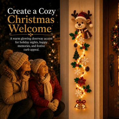 Lighted Christmas Door Hanger – 6 Festive Designs with Warm Glow & 3D Details