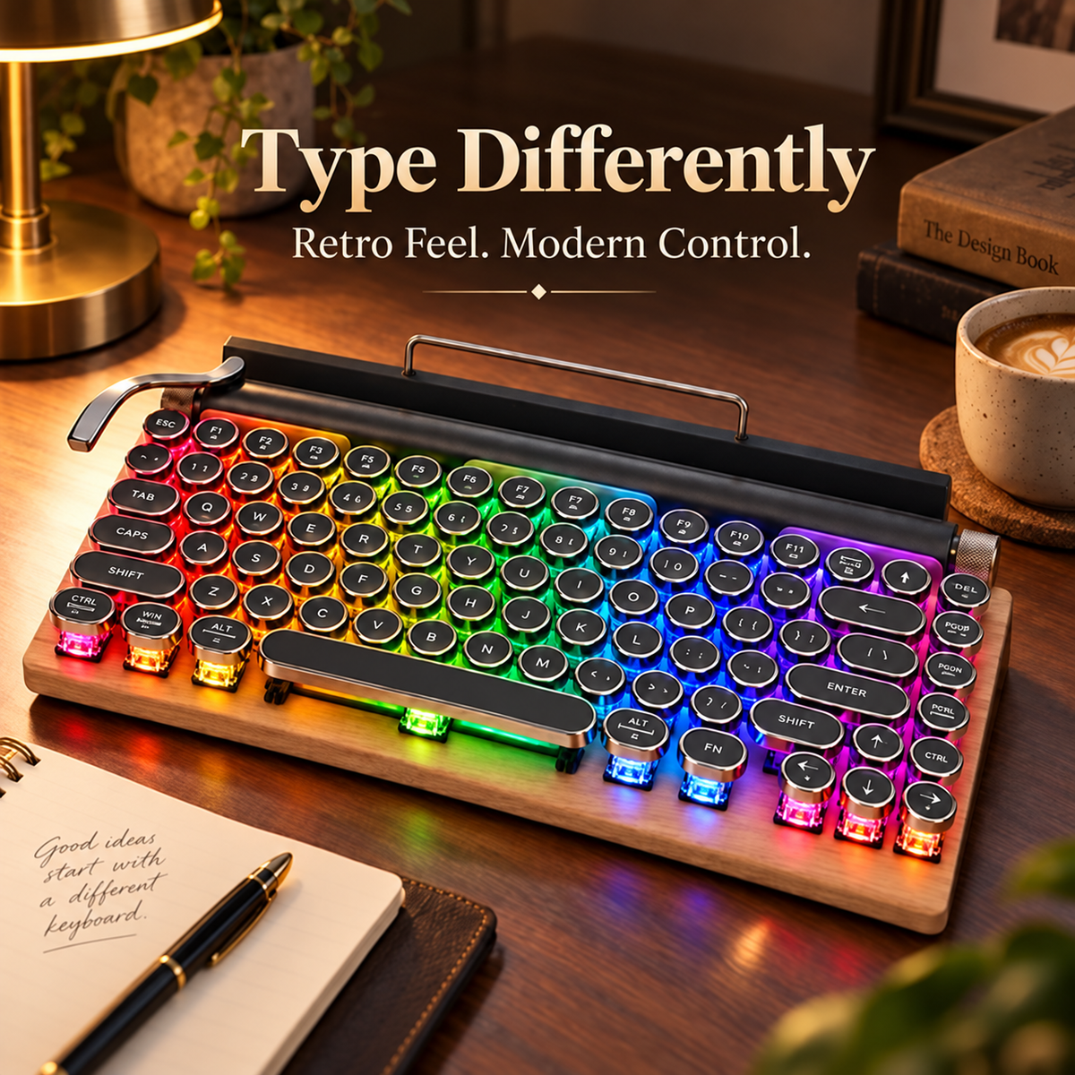 ⌨️ Retro Mechanical Keyboard – Vintage-Inspired Style for Your Desk ✨