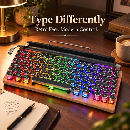⌨️ Retro Mechanical Keyboard – Vintage-Inspired Style for Your Desk ✨