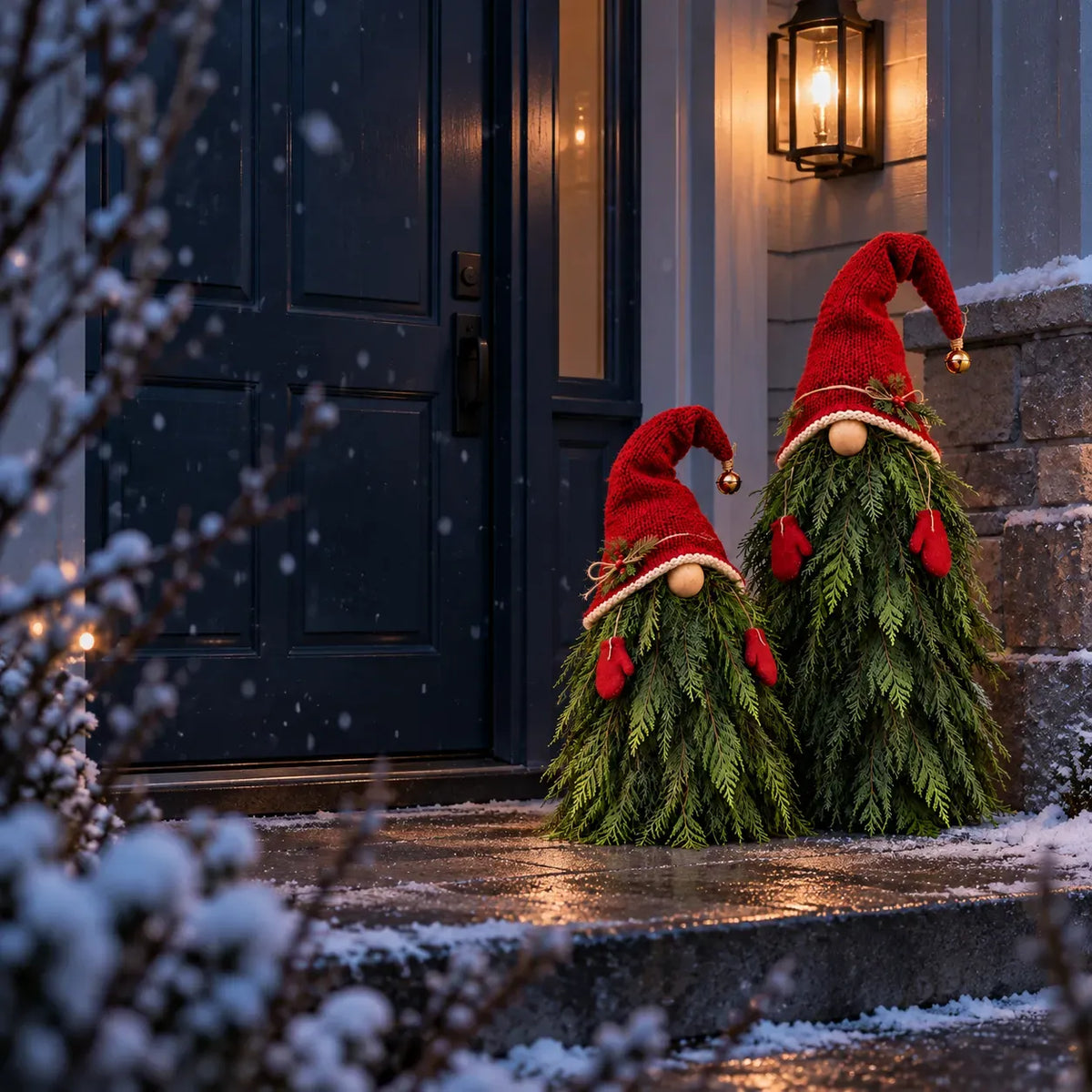 2-Piece Whimsical Winter Gnome Porch Set