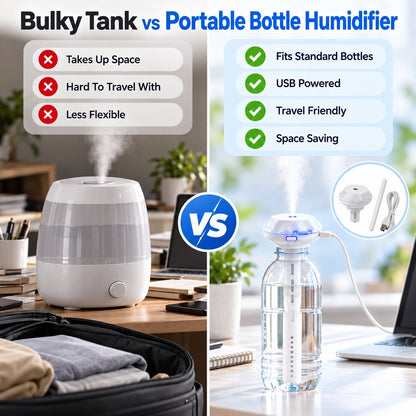 💧 Bottle-Top USB Humidifier Stick – Quiet, Portable Cool-Mist Aroma Diffuser ✨