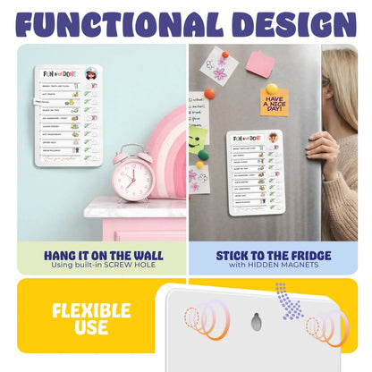 🧲 Kids Visual Routine & Chore Chart – Sliding Checklist with 120 Task Cards