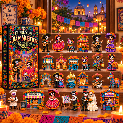 🏵 Day of the Dead Village 2026 – 24-Day Collectible Countdown Calendar with 24 Unique Miniatures