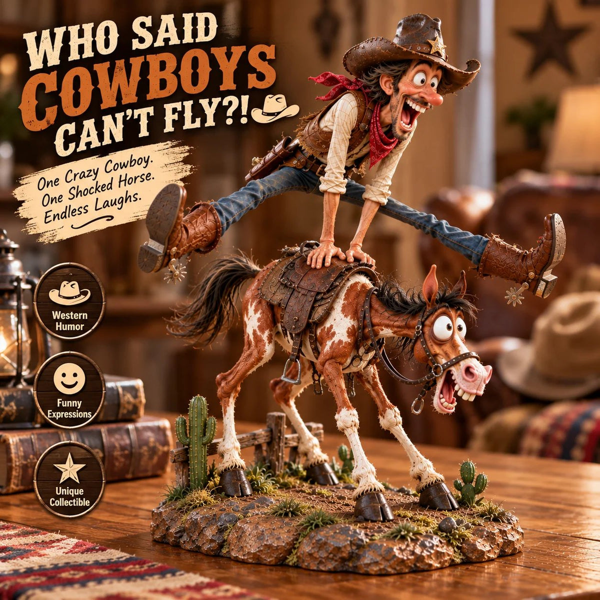 🤠Hold My Hat! – Fun Wild West Figurine🐴(📦Buy 2 Free Shipping)