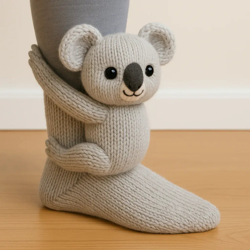 Koala knit animal sock