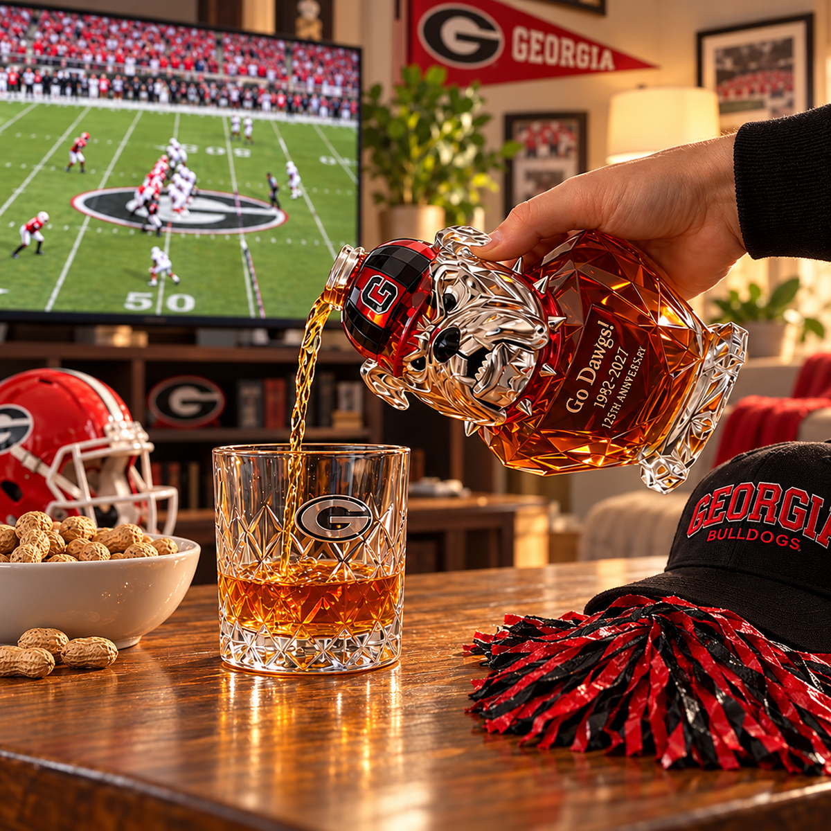 Georgia Bulldogs 135th Anniversary Commemorative Whiskey Bottle (1892–2027)