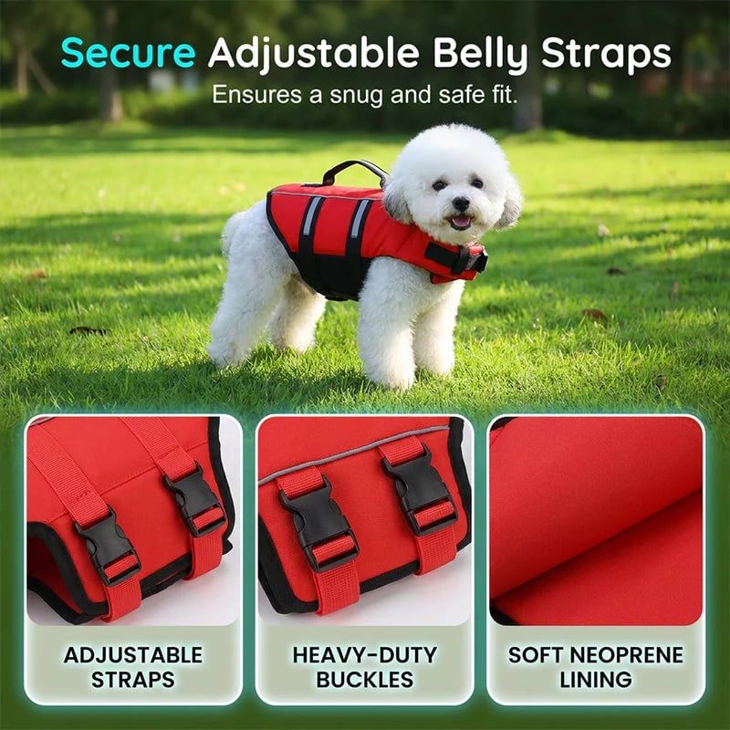 🐕 High-Buoyancy Dog Life Jacket – Ergonomic Fit, Reinforced Handle & Ripstop Design