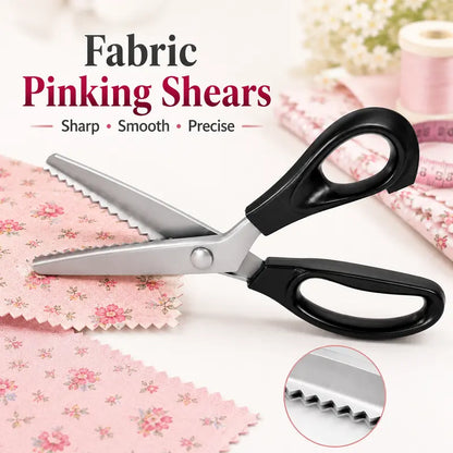 ✂️ Stainless Steel Pinking Scissors – Zigzag Serrated Blades for Sewing, Fabric & DIY Crafts 🧵