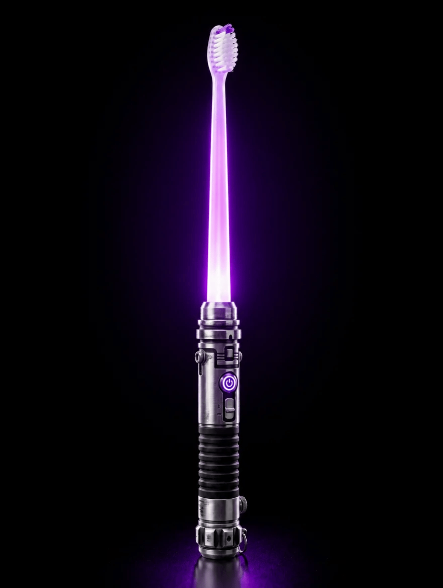 Galactic Glow LED Manual Toothbrush ⚡Soft Bristles, Ergonomic Grip & 30-Day Replaceable Battery 🦷