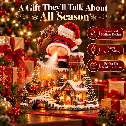 🎅 Santa’s Cheeky Christmas Village – Light-Up Mist Maker & Funny Holiday Decor ✨