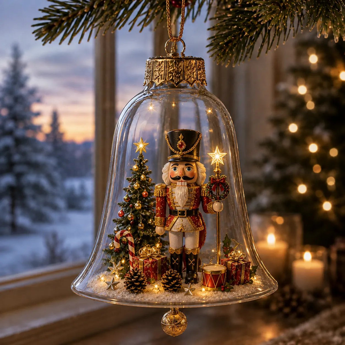 ✨🎄 Beleuchteter Weihnachtsschmuck – Leuchtende Mini-Weihnachtsszene