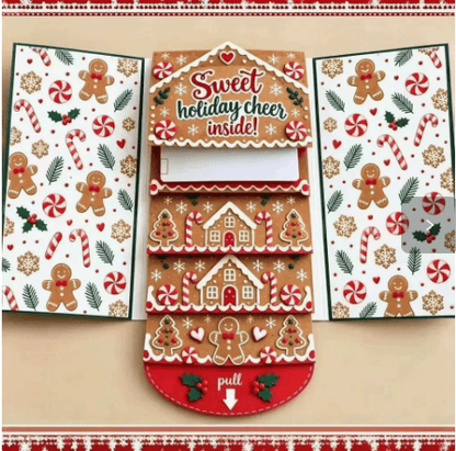 🎄 50% OFF – 4PCS Waterfall Christmas Gift Card Booklet | Fun Pull-Out Surprise 🎁✨