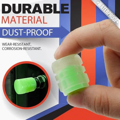 49% OFF This Week Promotions🎉🎉Glow-in-the-Dark Car Tire Valve Cap Set