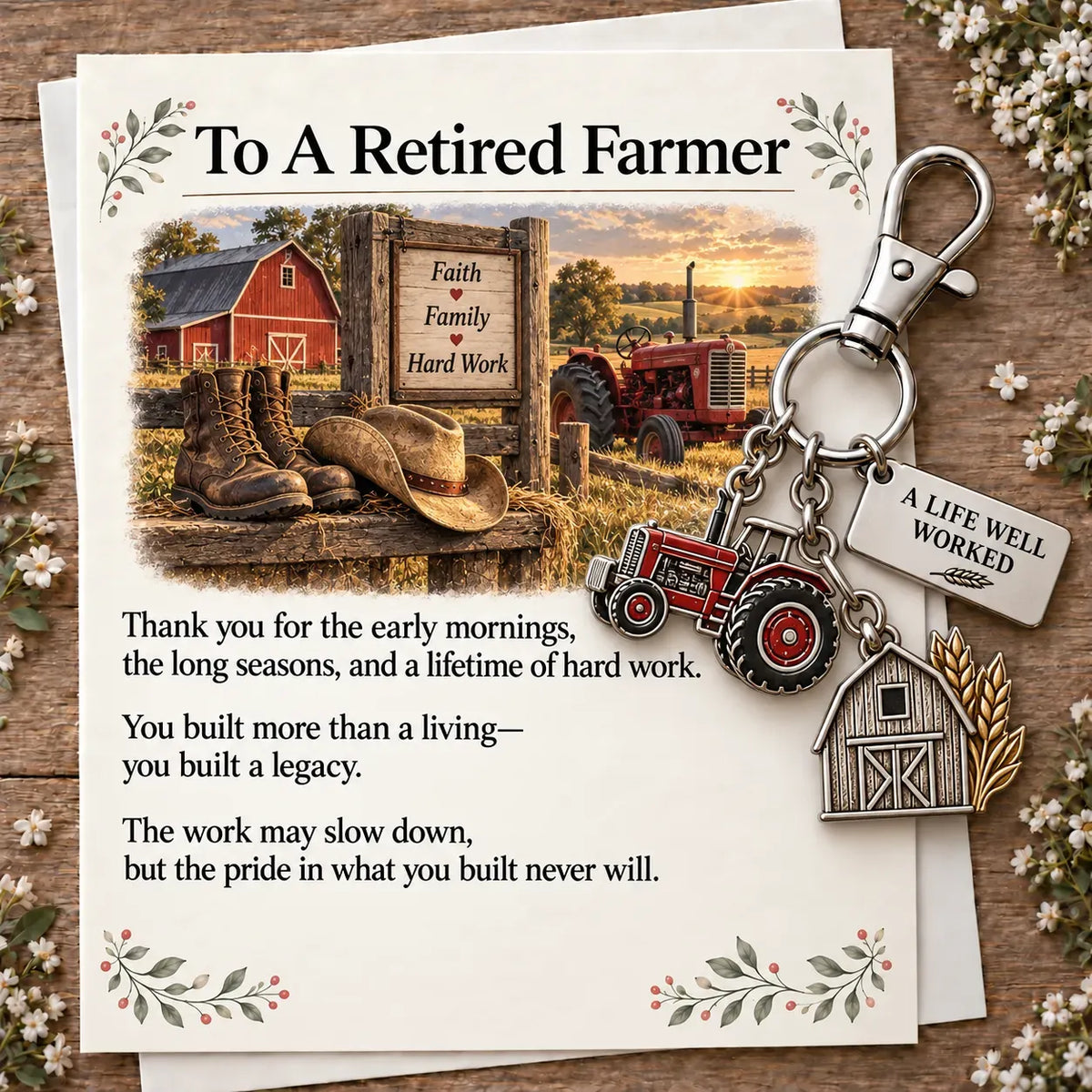 ✨ You Make a Difference Retirement Gift Set – Career Keychain & Matching Card