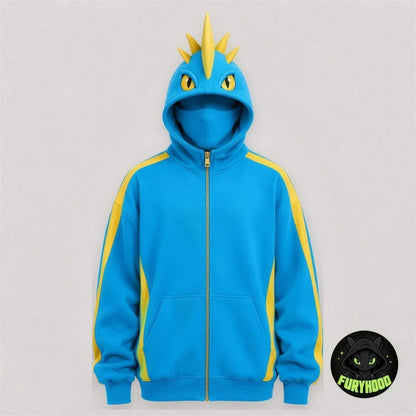 The Dragon Hoodie – Zip-Up Dragon Hooded Sweatshirt with Built-In Balaclava