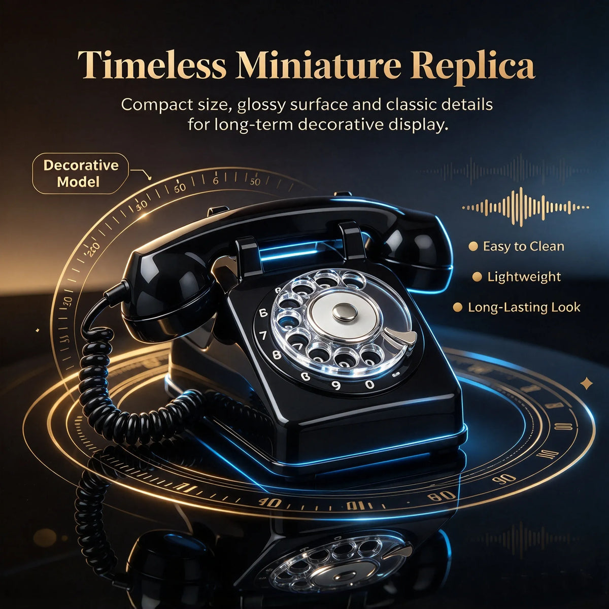 Mini Antique Rotary Phone Replica, Mini Retro Rotary Dial Desk Telephone
