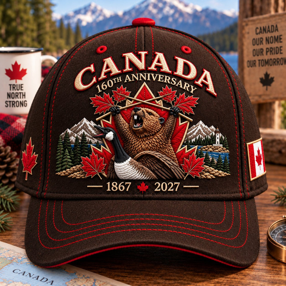 🔥 LAST DAY 45% OFF – 🍁 Canada 160th Anniversary Heritage Cap 1867–2027 | Premium Embroidery • 100% Cotton