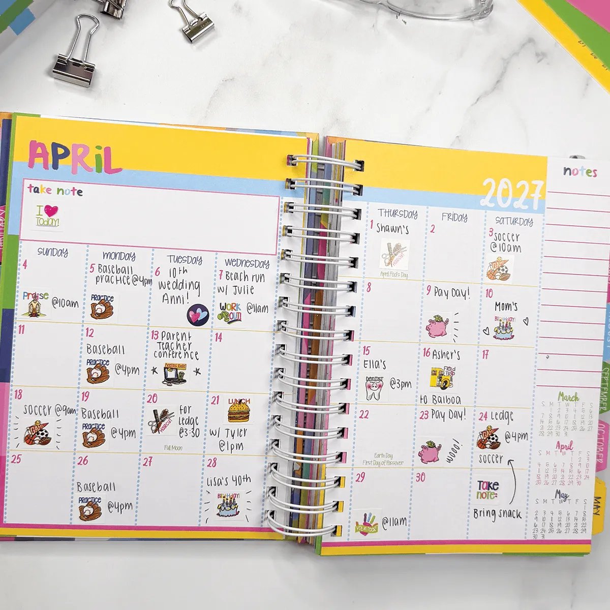 📅✨ 2027–2028 Life Planner – 24-Month Weekly & Monthly Organizer with Stickers & Bill Trackers