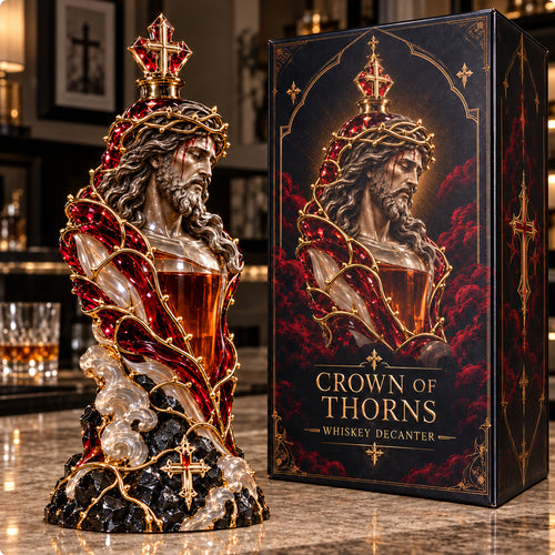 Crown of Thorns – Jesus Christ Whiskey Decanter | Sacred Redemption Gothic Christian Collectible