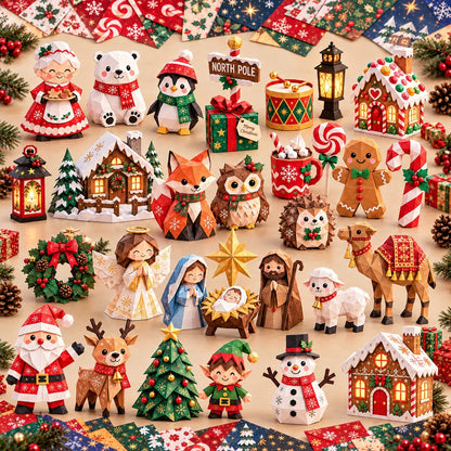 🧘 Relaxing & Beginner-Friendly- 3D DIY Paper Christmas (💕 Step-by-Step Guide Included)