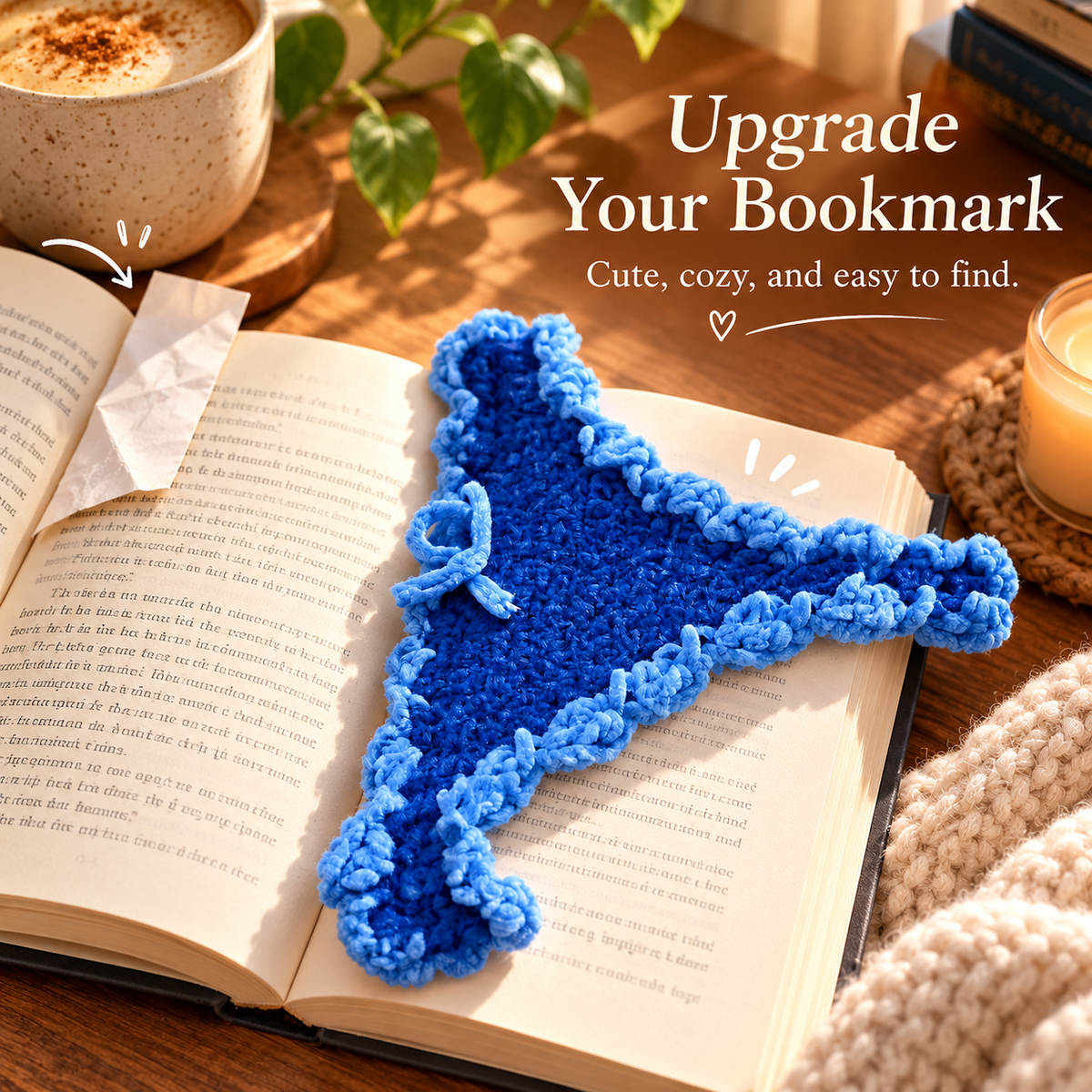 Handmade Crochet Bookmark | Cozy Book Lover Gift