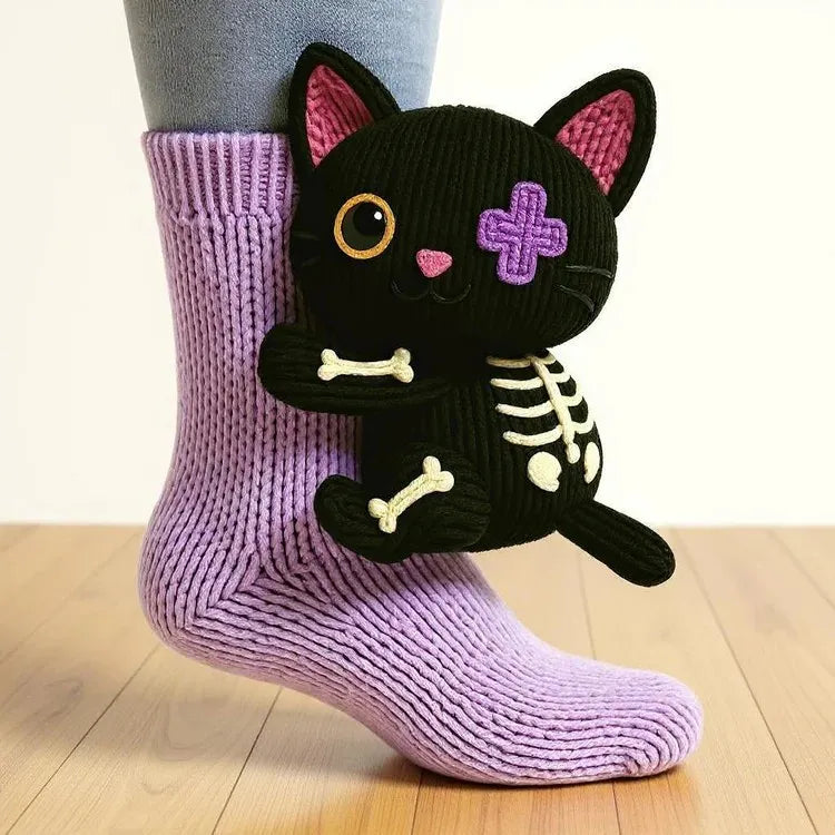 💝 Cozy 3D Knit Spirit Animal Socks – Show Your Personality in Comfort 🧦