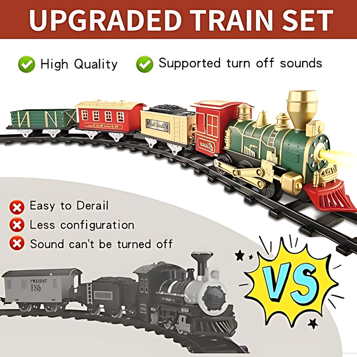 Complete 53' Toy Train Set - Perfect Holiday Gift for Ages 3-8 🎁