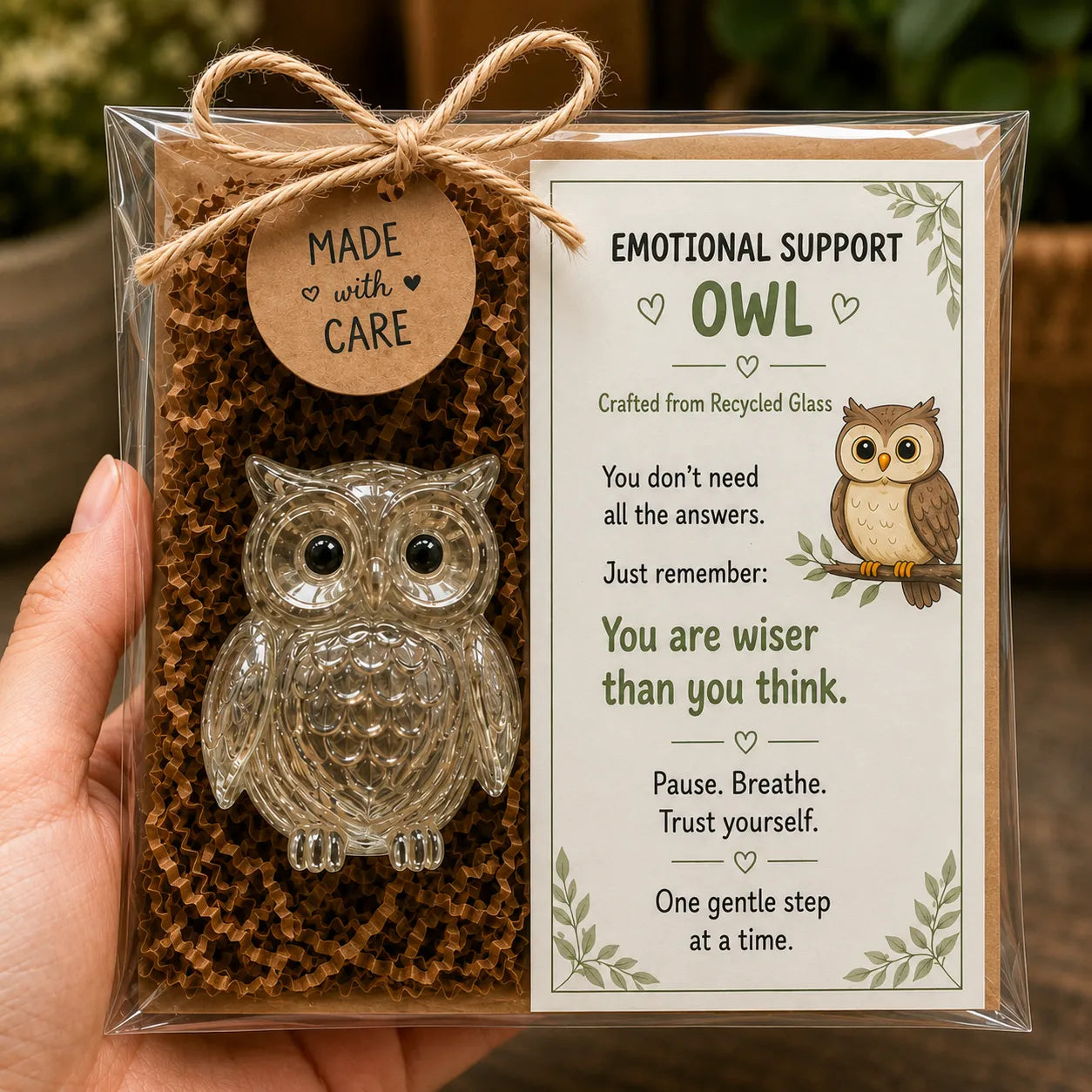 Owl glass figurine