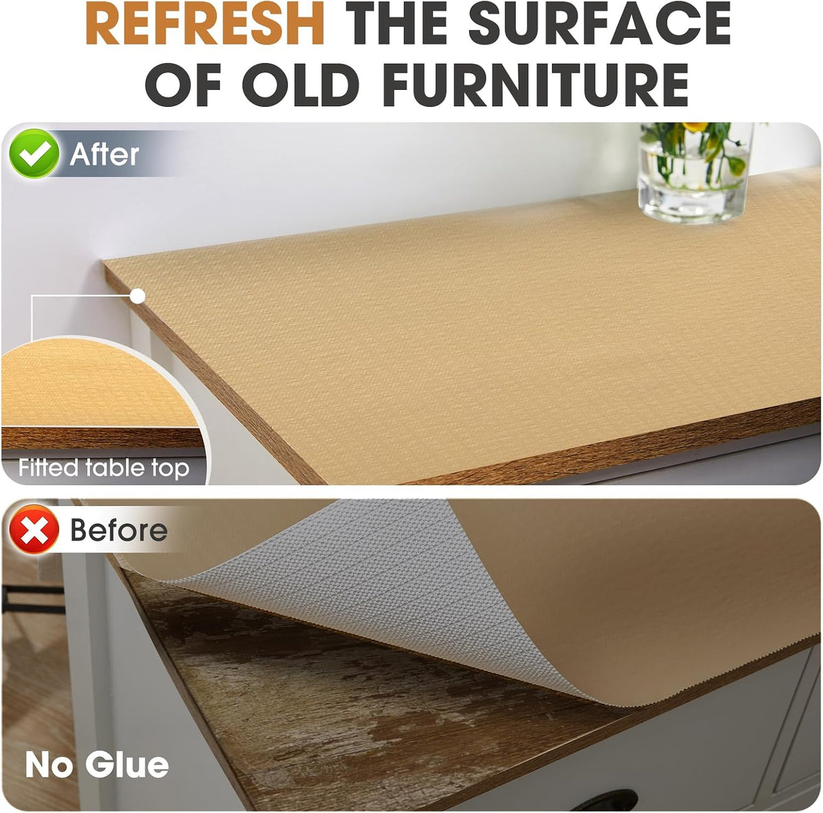 Drawer and Shelf Liner for Kitchen Cabinets, Beige, 12IN X 20FT