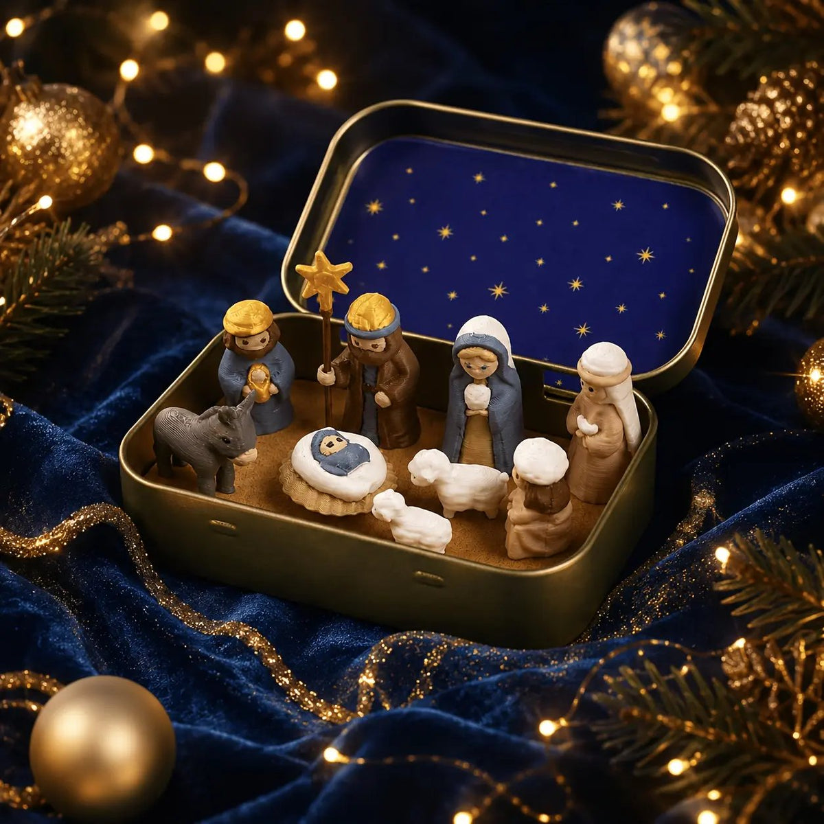 Pocket Size Mini Nativity Scene Set for Christmas Table Decor and Faith Gifts