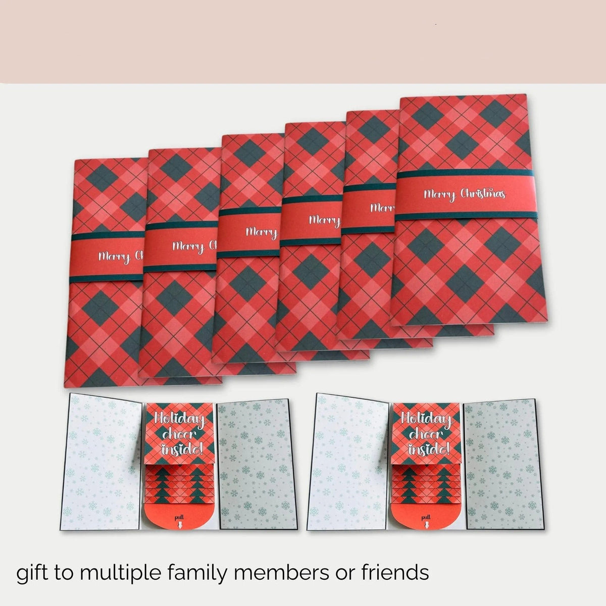 🎄 50% OFF – 4PCS Waterfall Christmas Gift Card Booklet | Fun Pull-Out Surprise 🎁✨