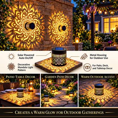 ☀️✨ Solar Mandala Fence Light – Decorative Outdoor Glow for Fences & Gardens
