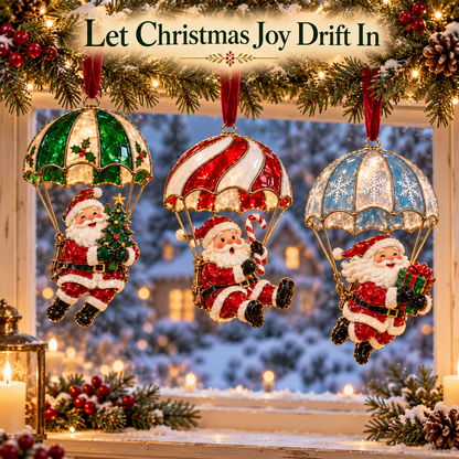 Parachuting Santa Christmas Ornaments – 6 Whimsical Holiday Designs