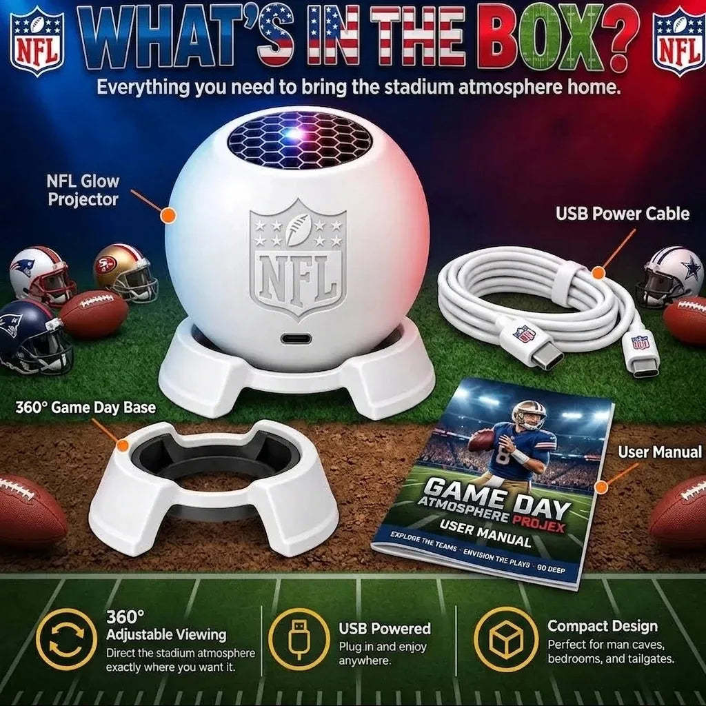 🔥LAST DAY 49% OFF-NfiGlow Football Light- Bring Authentic NFL Stadium Atmosphere Right To Your Home