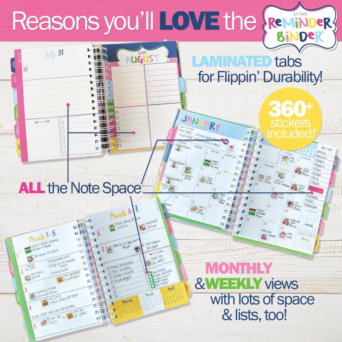 📅✨ 2027–2028 Life Planner – 24-Month Weekly & Monthly Organizer with Stickers & Bill Trackers