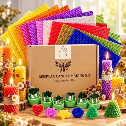🔥HOT SALE🔥📢🕯️ DIY Beeswax Candle Making Kit (12-Piece Set) – Create Your Own Cozy Glow!